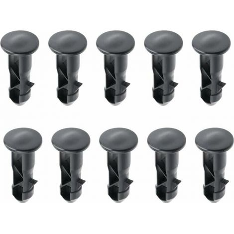 Paquete de 10 pasadores de bisagra para tapa de contenedor con ruedas de plástico negro, 65 x 18mm, para contenedores domésticos y comerciales de 240L (1/5)
