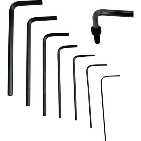 Jeu de Clés Allen 7 Pièces - Acier Allié Noir - Précision 0,7 à 3mm - Réparation Vélo et Mécanique - Coffret Compact (1/5)