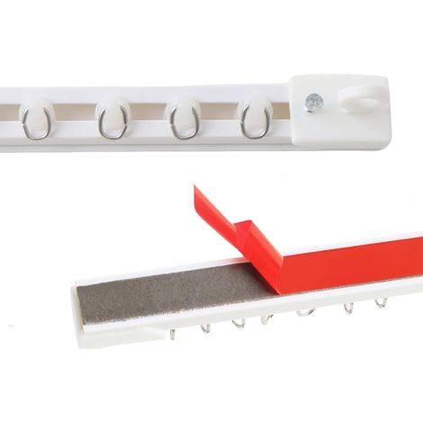 Rail de Rideaux Plafond Adhésif Sans Perçage 4x40cm Tringle à Rideau (1/5)