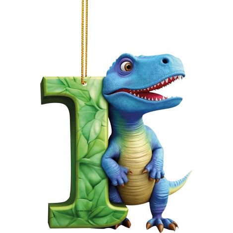Pendentif Dinosaure - Lettres Alphabetiques Noël - Décoration Arbre Sapin Guirlande Cheminée Porte Mur Plafond Rampe Escalier - Lot de 26 Pièces (1/2)