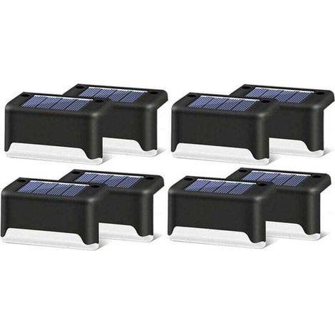 Lot de 16 lampes solaires d'extérieur pour escalier - Étanche - Éclairage LED pour escalier extérieur, marches, clôture, cour, terrasse, gouttière, chemin, décoration, blanc chaud H212 (1/4)