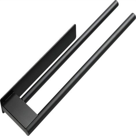 Porte-Serviettes Double - Acier Inoxydable Noir Mat - 39 cm - Salle De Bain - 1 Pièce (1/5)