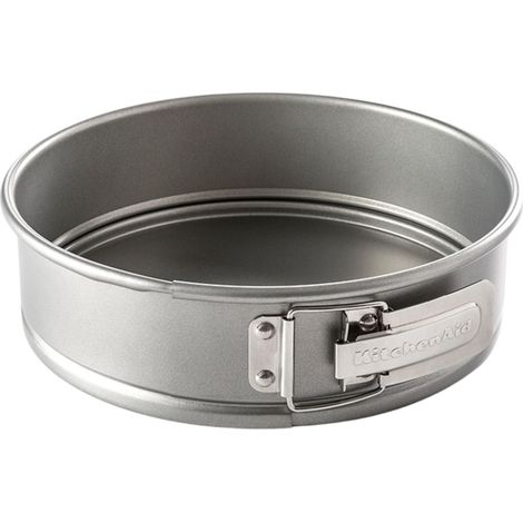 moule à charnière 24 cm, 0, 8 Mm Aluminierter Stahl, sans PFAS revêtement antiadhésif, résiste au four jusqu’à 230 °C, compatible lave-vaisselle, gris (1/5)