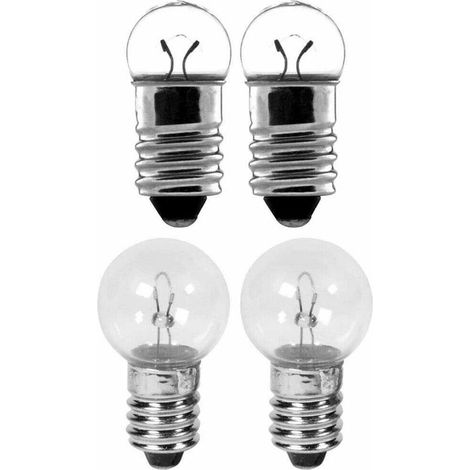 Lampadine per bicicletta anteriori e posteriori da 6V 0,6W 2,4W (4 pezzi) con dinamo, attacco a vite E10, faro per bicicletta. (1/2)