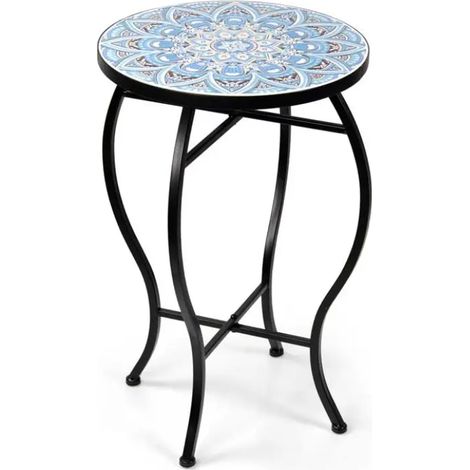 Set de 2 tables rondes en métal Ø35x54 cm