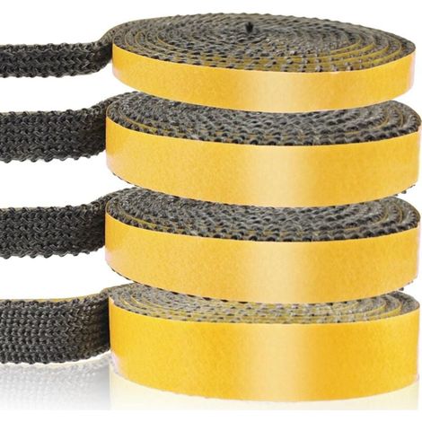 Joint Insert Cheminée, Joints Tressé Auto-adhésive pour Poêle, Cheminée, Tube Poele, Porte de Four, Joints D'étanchéité Résistante à la Chaleur (3mm15mm2.5m) (1/4)