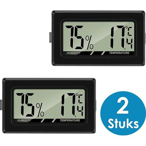 2-teiliges Mini-Thermometer und Hygrometer – Elektronisches digitales Innenthermometer und Hygrometer – Digitales Innenthermometer (1/4)
