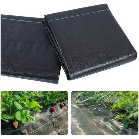 Toiles de Paillage, Toile Anti-Mauvaises Herbes, Géotextile 90 g/m², Bache Jardin Anti Mauvaise Herbes, Anti-UV, Perméable Résistant à la Déchirure (1x5M) (1/5)
