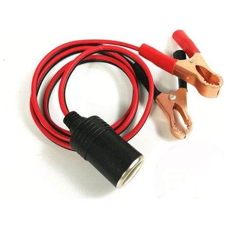 Adaptateur de prise allume-cigare vers pinces crocodiles, 12V, pour batteries automobiles, 1 pièce