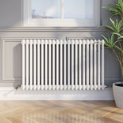 600 x 1010mm Double Bar Horizontal Traditional Colosseum White Column Radiator (1/5)