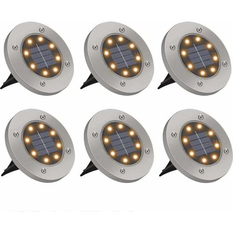 6 pièces parc extérieur led lampes souterraines solaires cour jardin nouvelles lumières solaires de pelouse (1/5)