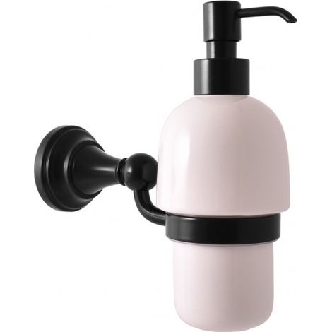 Distributeur de savon rétro MORAVA en laiton noir 18,1x7,15 x19 cm (1/4)