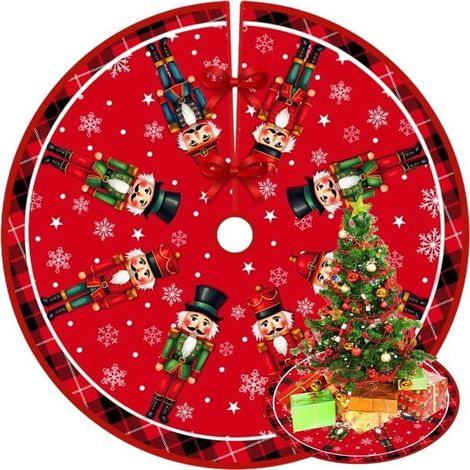 Jupe de sapin de Noël de 90 cm de diamètre, tabliers de fond pour sapin de Noël, décoration de sapin de Noël, décoration d'intérieur (Style 26) (1/5)