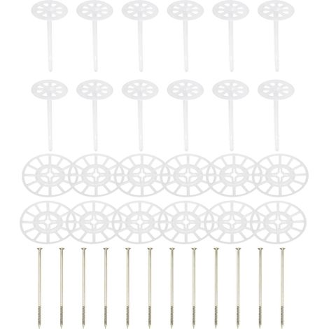 142mm Cheville D'Isolation Perforée, 50 Pcs Clous Isolants Cheville En Plastique Boulon D'Expansion Pour Fixer Des Panneaux En Mousse Sur Mur Maçonné Ou Plafond (1/5)