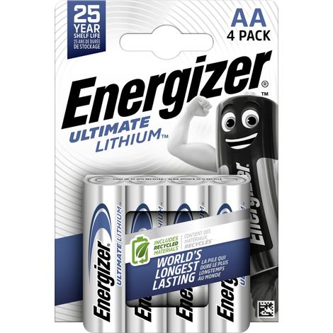 Energizer Ultimate FR6 Mignon (AA)-Batterie Lithium 3000 mAh 1.5 V 4 St. – Hohe Leistung für Digitalkameras – Temperaturbereich -40 bis +60 °C – 20 Jahre lagerfähig (1/2)