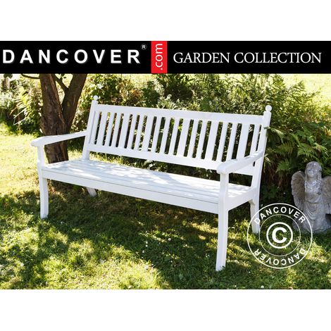 Gartenbank Hohenzollern, 3-Sitzer, 160cm, Weiß - Dancover