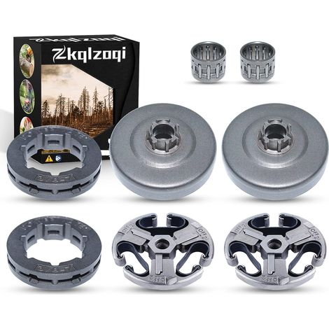 Kit d'embrayage 3/8" 7T, pour tronçonneuses Husqvarna 61, 66, 266, 268, 272, 268Xp, 272Xp, 503 74 44-02, 501 83 15-04 (1/5)