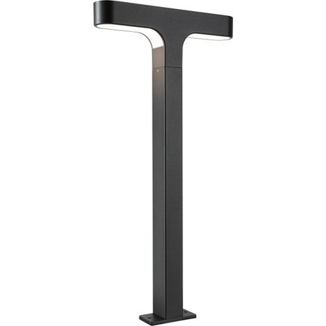 Borne jardin 230V IP44 LED 10W 1100lm 3000K gris alu (1/5)