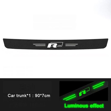 (Coffre 1 pièce) Plaque de protection lumineuse pour seuil de porte avant de voiture VW R-Line Jetta Golf Tiguan,autocollant anti-rayures pour seuil de pare-chocs arrière (1/3)
