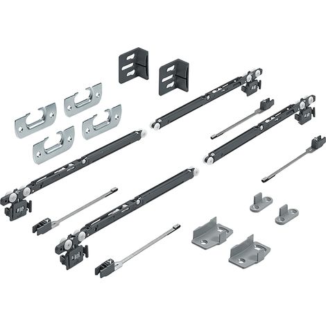 Hettich Schiebetürbeschläge Set,SysLine S,9208511 2-T.,für einlieg. Türen (1/2)