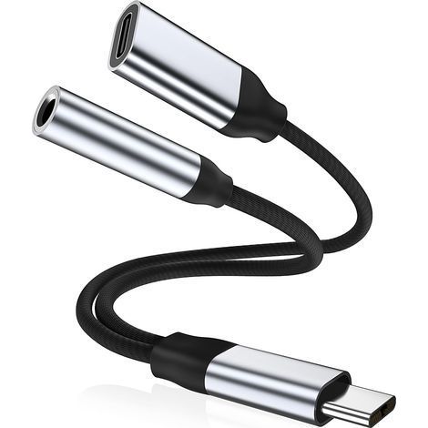 Adaptateur USB C vers Jack 3.5mm 2 en 1 – Charge et audio simultanés – DAC haute fidélité 24 bits/96 kHz – Compatible Samsung, Google, Huawei (1/5)