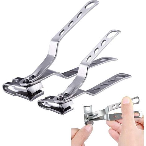 ciseaux à ongles pivotants en épais pour incarnés pour durs taille adulte et senior lot de 2 Acier Inoxydable (1/5)