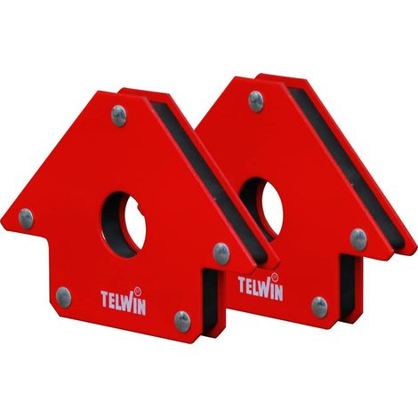 Telwin Set di Posizionatori Magnetici per Saldatura, 2 Pezzi, 23 KG Trascinamento, 13 kg Sollevamento (1/4)