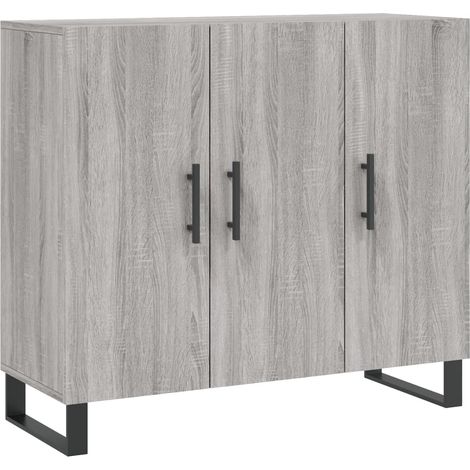Credenza Madia Buffet Grigio Sonoma 90x34x80 cm in Legno Multistrato CDS34303 (1/5)
