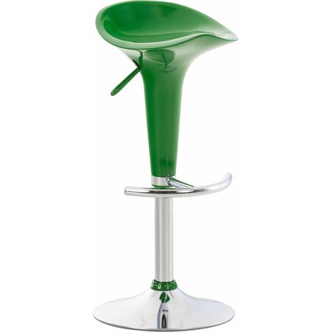 Sgabello bar di design in plastica verde girevole ad altezza regolabile 100000717
