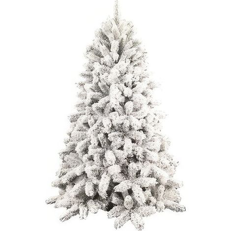 Albero di Natale Artificiale Innevato 210 cm 1607 Rami Diam. 134 cm in PVC ad Aghi Duri Apertura a Ombrello Picea
