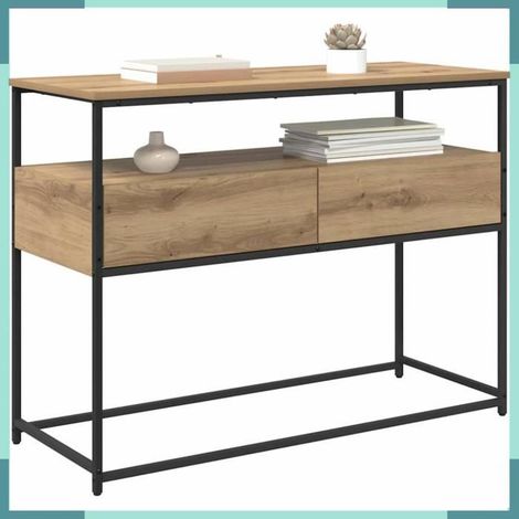 882228 Table console avec tiroir Chêne artisanal 100 x 40 x 75 cm (1/5)