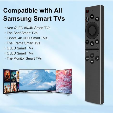 Télécommande de rechange universelle pour TV Samsung Smart TV, télécommande de rechange avec touches d'accès rapide pour séries TV Sam-Sung QLED OLED 4K 8K (1/4)