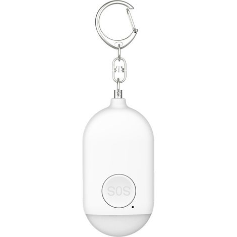 Alarme personnelle rechargeable ING – Produits d'autodéfense – Porte-clés alarme – Lampe torche LED rechargeable – 130 dB – Blanc (1/5)