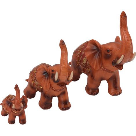 de 3 figurines d éléphants en résine aux détails soignés et (1/5)