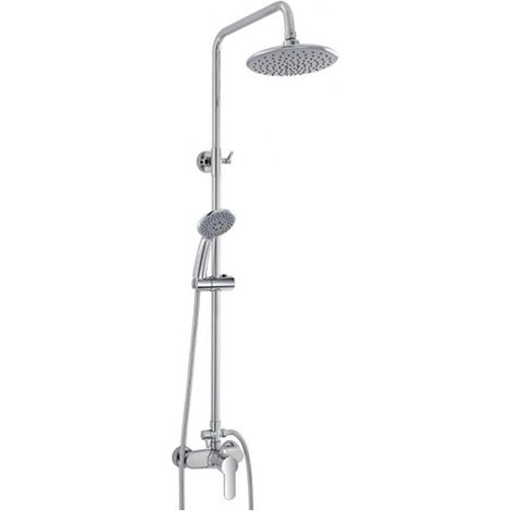 Colonna doccia completa linea Platinum in acciaio cromato con miscelatore e doccetta 5 funzioni Feridras