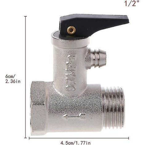 Soupape de sécurité de pression en laiton G1/2" DN15 0,7 MPa pour chauffe-eau électrique (1/4)