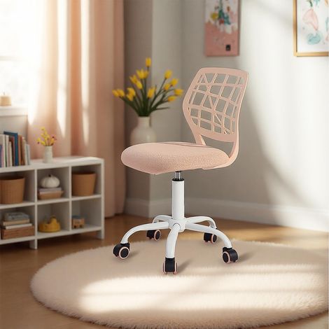 Chaise de Bureau pivotante à Hauteur réglable avec Petit Trou pour Chambre d'enfant ou Salle d'étude, Rose (1/5)
