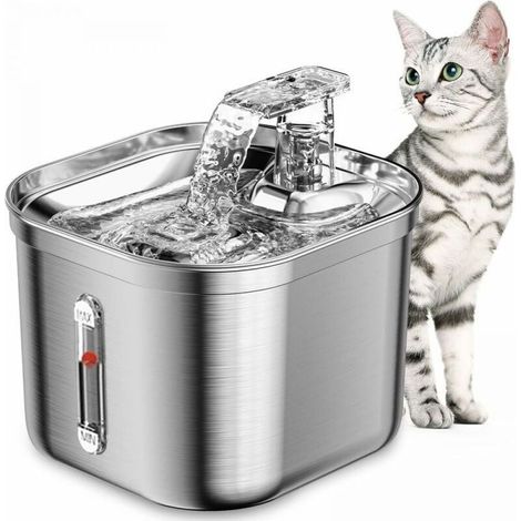 Fontaine a Eau Chat, 2.2L Fontaine INOX, Pompe à Eau Ultra-Silencieuse, Distributeur Eau Chien Lavable au Lave-Vaisselle (1/5)