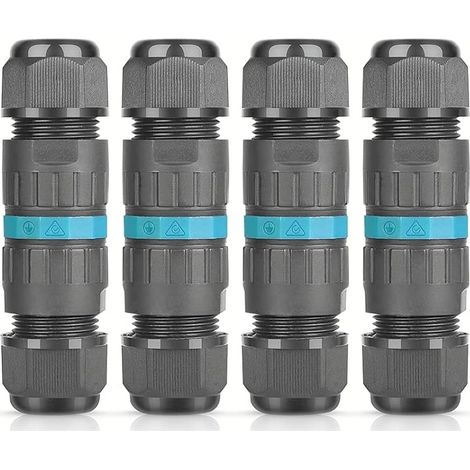 Connecteur Étanche IP68 - Raccord Câble 3 Fils - Profondeur 4 M - Diamètre Câble 5 À 12 Mm - Pour Éclairage Extérieur - 4 Pièces (1/5)