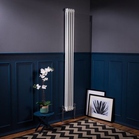 WarmeHaus Traditional Radiator White Double Panel 1800x200mm