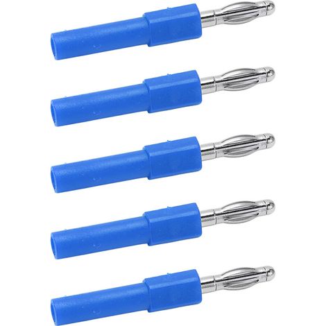 5 Stück 4-mm-Bananenstecker-Adapter, starke Verbindung, gute Leitfähigkeit, 4 mm auf 2 mm Konvertierung, blau (1/5)