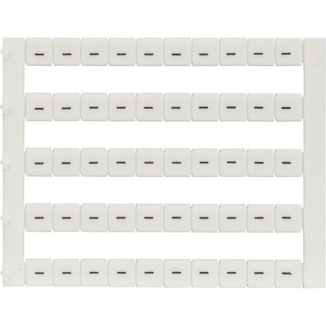 Lot de 50 étiquettes de marquage blanche 5x5mm, impression "-" - IMO
