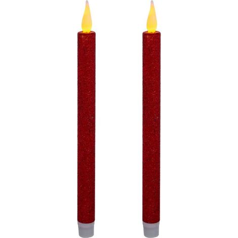 Lot 2 Bougies Chandelles lumineuses à LED Rouge - Feeric Christmas (1/2)
