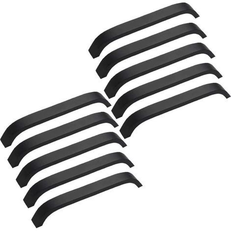 10PCS Black Handle 160mm Cabinet Pulls Kitchen Furniture Cupboard (1/4)