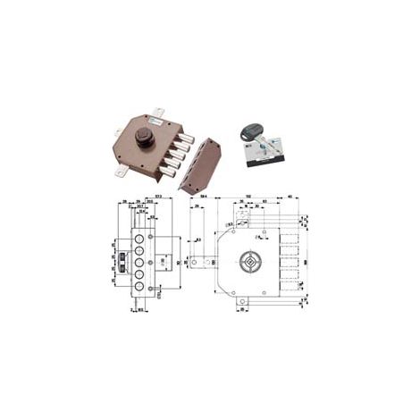 SERRATURA QUINTUPL.APPL.S/SCROCCO C/POMOLO A POMPA CHIAVE PIATTA 30641- - mm.60 SX cilindro ø mm.34 (30641VS6AJ) - 1 pezzi MOTTURA