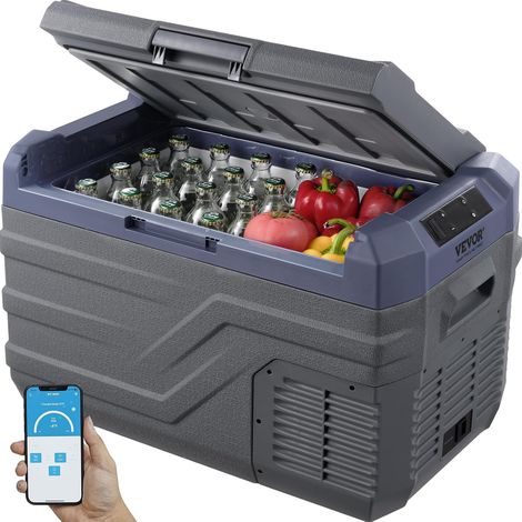 Réfrigérateur Portable à Compression 30 L, Mini Frigo de Voiture 12/24 V CC et 100-240 V CA, Glacière à Zone Unique, -20 °C à 20 °C Température Réglable, pour Camion Camping Extérieur (1/5)