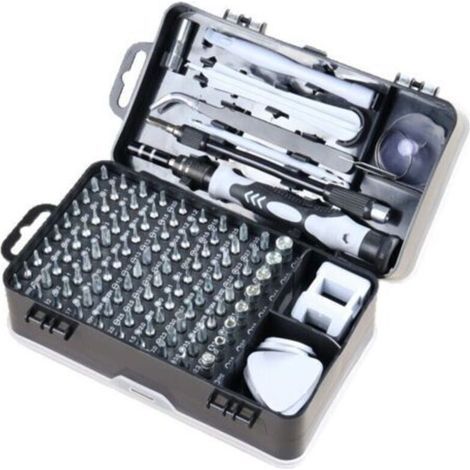 Kit de tournevis 135 en 1, tournevis magnétiques de précision, embouts Torx, outils multifonctions isolés, kit d'outils à main pour la réparation de téléphones portables (gris)