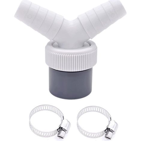 Raccord de tuyau d'évacuation 2 en 1 pour lave-vaisselle et lave-linge - Adaptateur de raccord de tuyau d'évacuation en Y à 2 voies - pour lave-linge et condenseur (1/5)