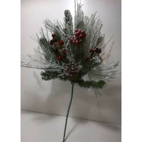 Ghirlanda da addobbi natalizi ramo natalizie per decorazioni fuoriporta innevato 25 cm (1/5)