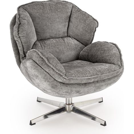 Sillón Houston 1958, Gris, 81x80x84cm, Tapiz, Patas: Metal, 0